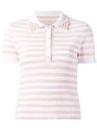 Natasha Zinko Embellished Collar Polo Shirt - Pink & Purple