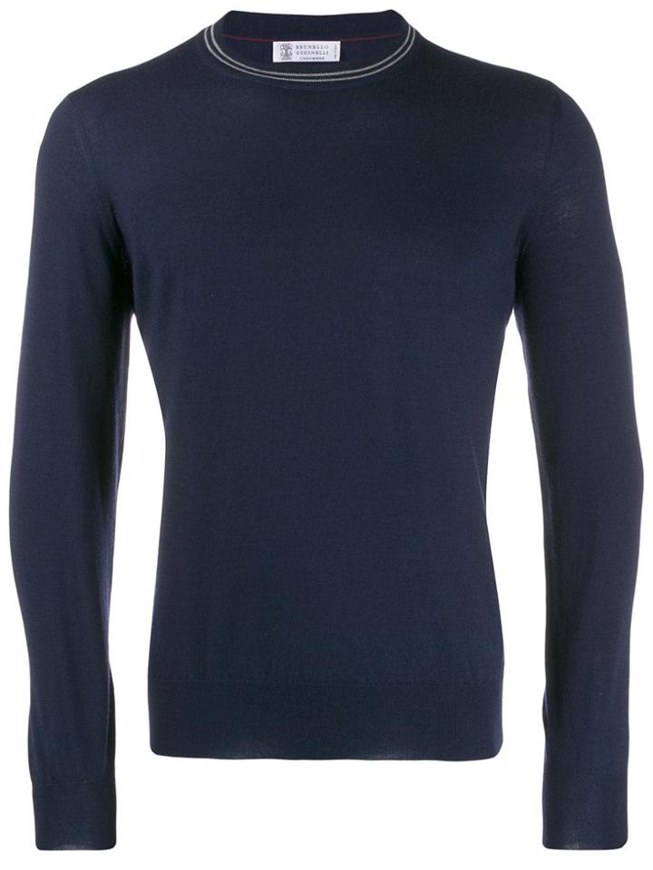 Brunello Cucinelli Ribbed-knit Jumper - Blue