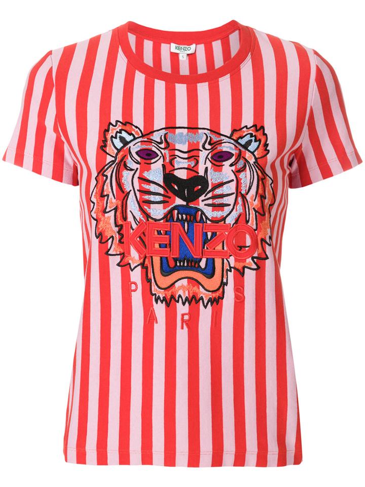 Kenzo Striped Tiger T-shirt - Red