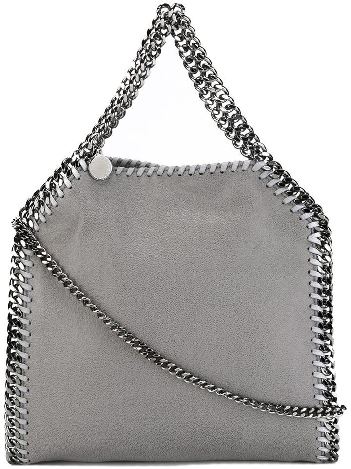 Stella Mccartney Mini 'falabella' Tote, Women's, Grey, Metal/polyester