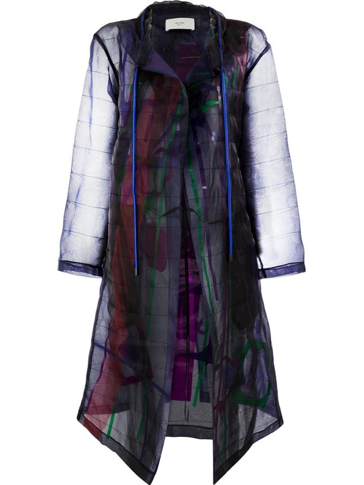 Quetsche Abstract Pattern Coat - Black