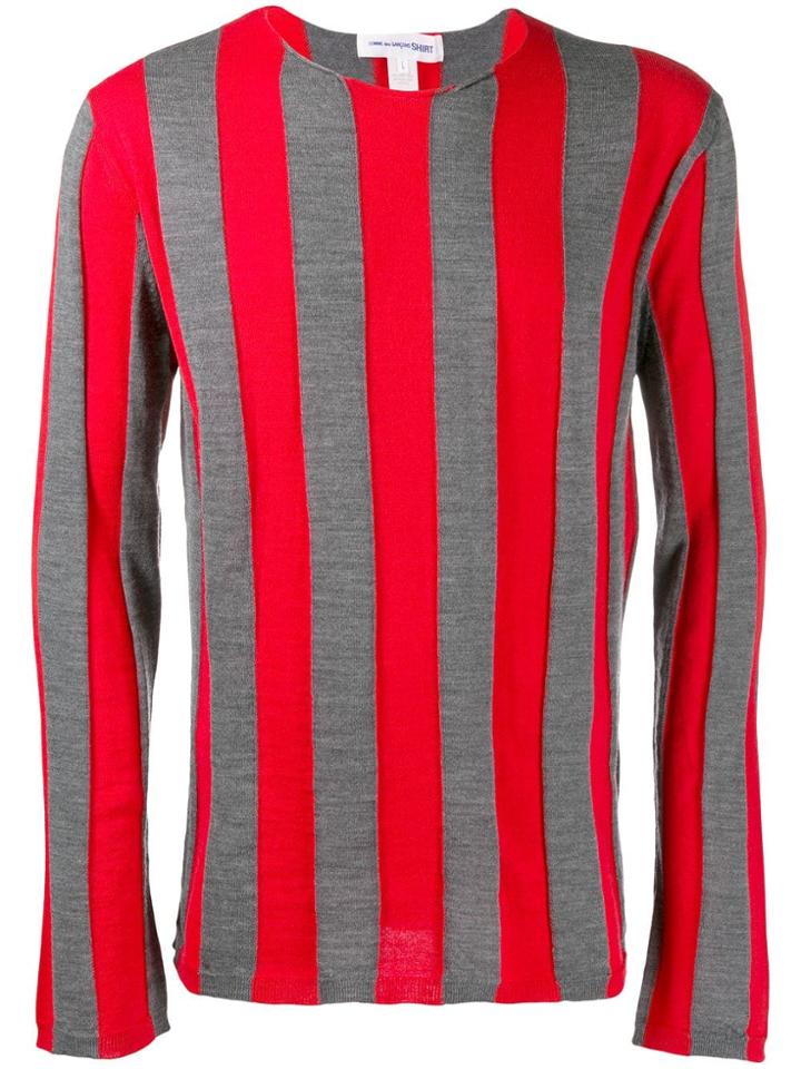 Comme Des Garçons Shirt Striped Sweater - Grey