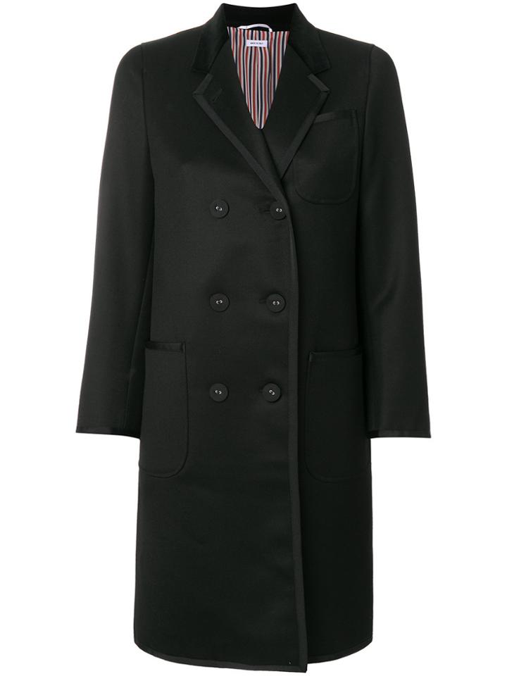 Thom Browne Double-breasted Midi Coat - Black