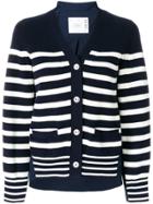 Sacai Breton Striped Cardigan - Blue
