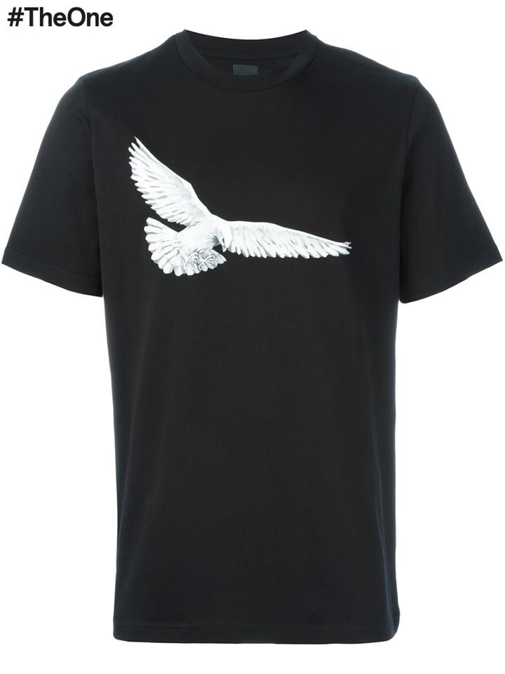 Oamc Eagle Print T-shirt, Men's, Size: Small, Black, Cotton/polyamide/spandex/elastane