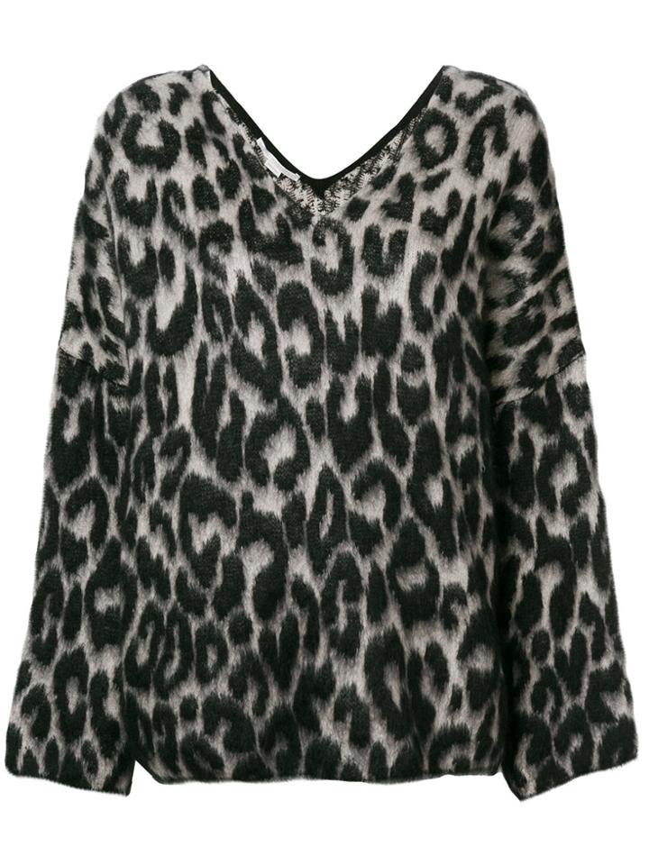 Stella Mccartney Textured Leopard Print Sweater - Black