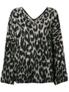Stella Mccartney Textured Leopard Print Sweater - Black