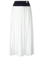 Victoria Victoria Beckham Pleated Midi Skirt, Women's, Size: 6, White, Silk/polyester