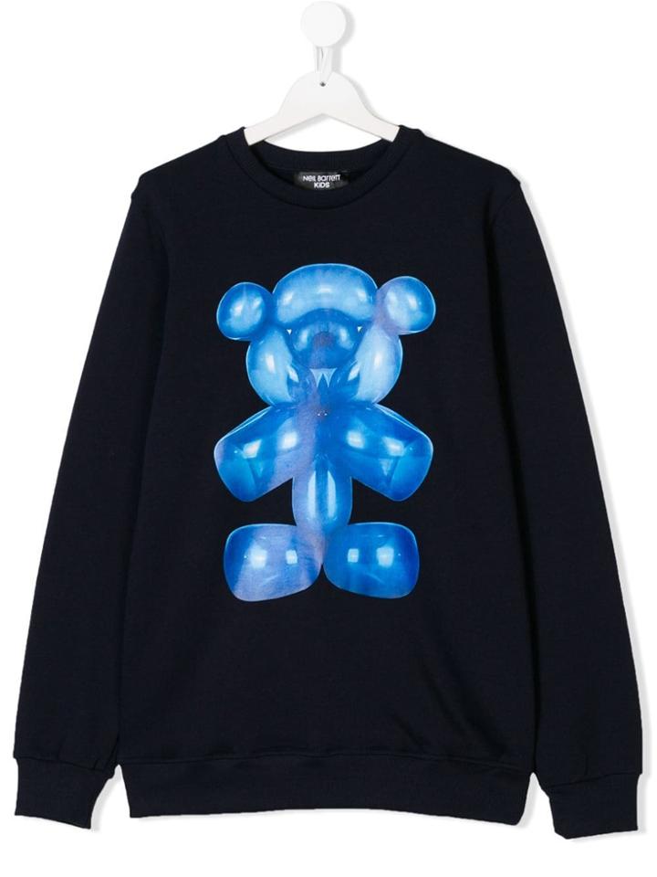 Neil Barrett Kids Teen Teddy Bear Print Sweatshirt - Blue