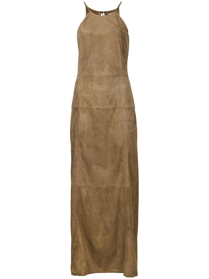 Desa Collection - Maxi Dress - Women - Suede - 40, Women's, Brown, Suede