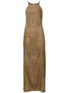 Desa Collection - Maxi Dress - Women - Suede - 40, Women's, Brown, Suede