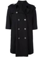 Tagliatore - Loose Fit Trench Coat - Women - Virgin Wool - 44, Black, Virgin Wool