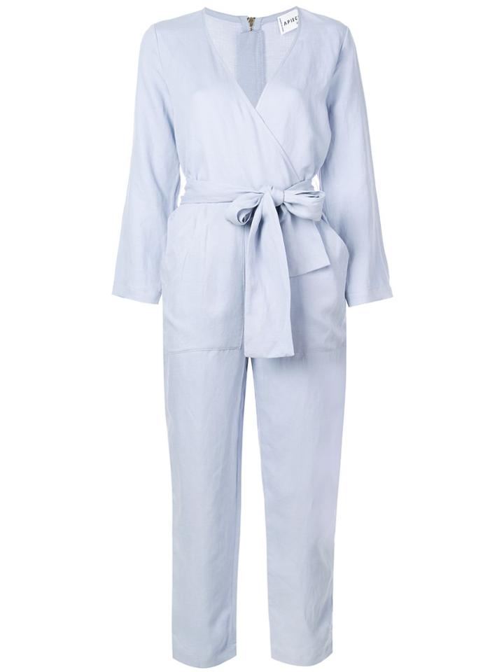 Apiece Apart Tailored Jumpsuit With Knot Detail - Blue