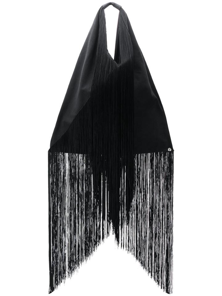 Mm6 Maison Margiela Fringe Shopping Tote - Black
