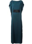 Mm6 Maison Margiela Rectangular Long Dress, Women's, Size: 40, Green, Polyester