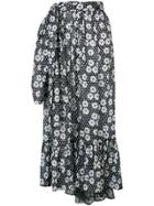 Lisa Marie Fernandez Floral Print Asymmetric Skirt - Black