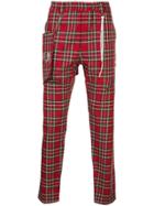 Mastermind Japan Tartan Drop-crotch Trousers - Red