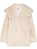 We11done Oversized Faux Fur Coat - Neutrals