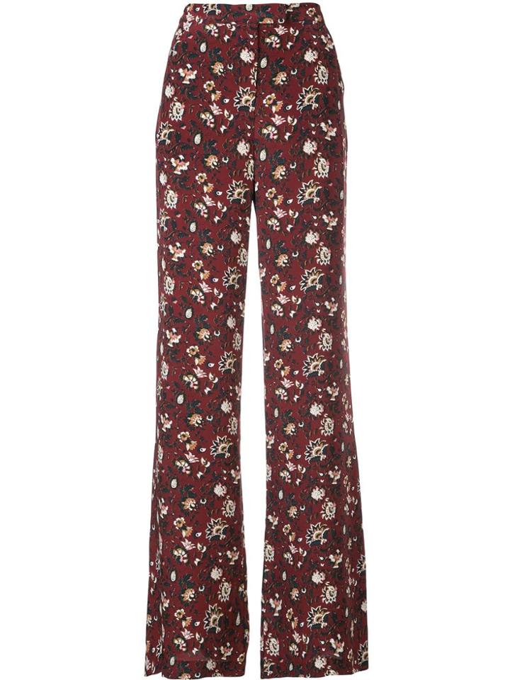 Veronica Beard Floral Print Trousers - Red
