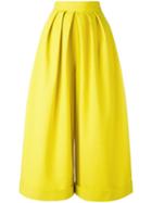 Delpozo Pleated Palazzo Trousers, Women's, Size: 36, Yellow/orange, Cotton/viscose
