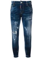 Dsquared2 Cool Girl Distressed Cropped Jeans - Blue