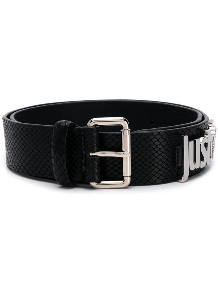 Just Cavalli Black Logo Belt