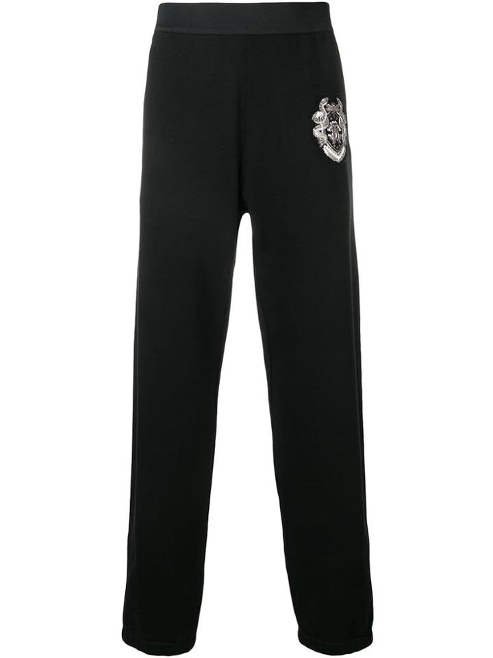 Roberto Cavalli Logo Patch Track Pants - Black