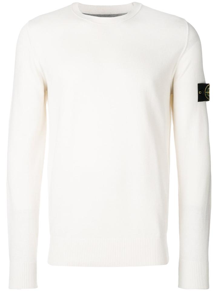 Stone Island Logo Patch Knitted Jumper - Nude & Neutrals