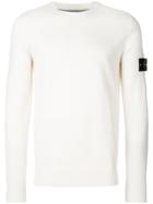 Stone Island Logo Patch Knitted Jumper - Nude & Neutrals