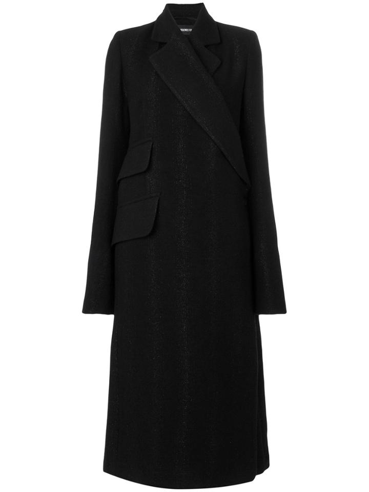 Ann Demeulemeester Wrap Single Breasted Coat - Black