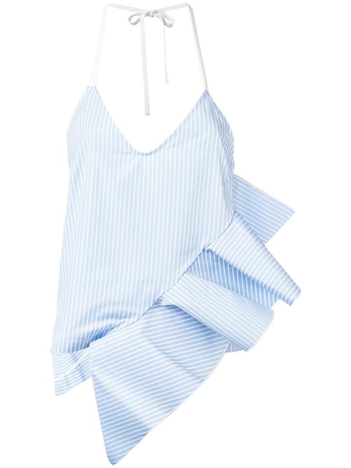 Ssheena Striped Ruffle Trim Top, Women's, Size: 1, Blue, Cotton