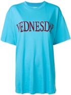 Alberta Ferretti Wednesday Slogan Print T-shirt - Blue