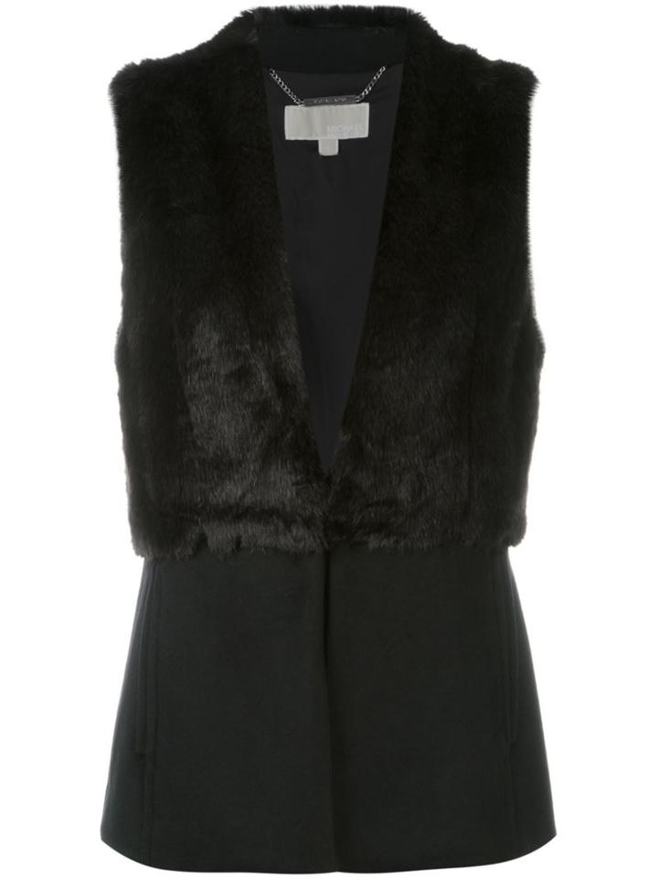 Michael Michael Kors Faux Fur Panel Sleeveless Jacket