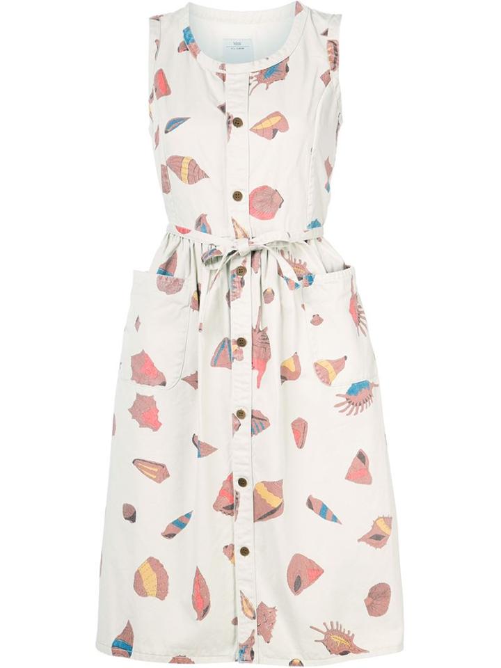 Visvim Shell Print Dress, Women's, Size: 2, Nude/neutrals, Cotton