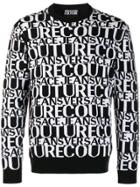 Versace Jeans Couture Logo Embroidered Sweater - Black