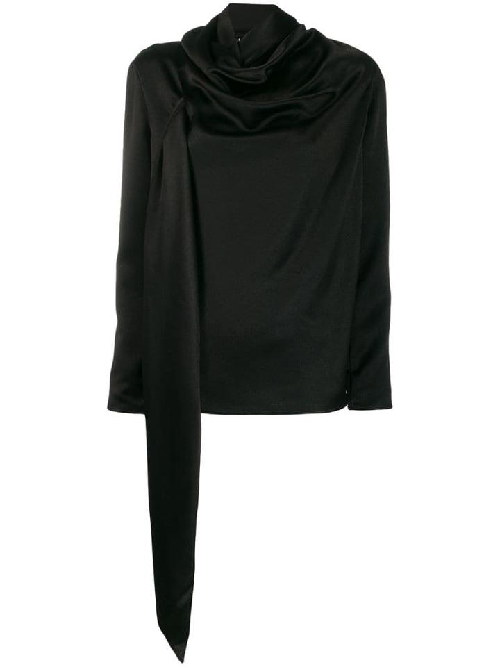 Gianluca Capannolo Draped Long Sleeved Top - Black