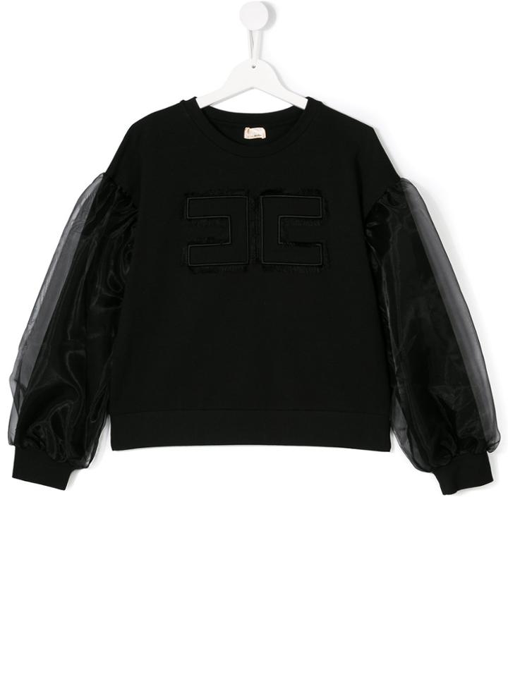 Elisabetta Franchi La Mia Bambina Long Sleeve Sweatshirt - Black