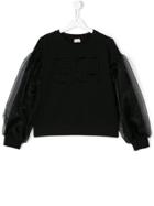Elisabetta Franchi La Mia Bambina Long Sleeve Sweatshirt - Black