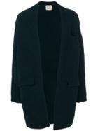 Laneus Fitted Draped Cardigan - Blue