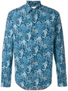 Paul Smith Paisley Monkey Print Shirt - Blue