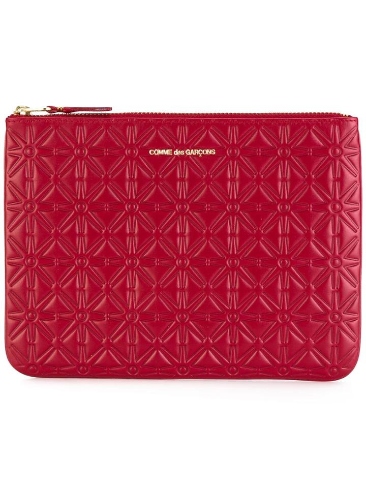 Comme Des Garçons Wallet Embossed Zip Wallet - Red