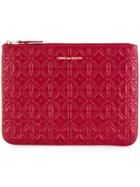 Comme Des Garçons Wallet Embossed Zip Wallet - Red