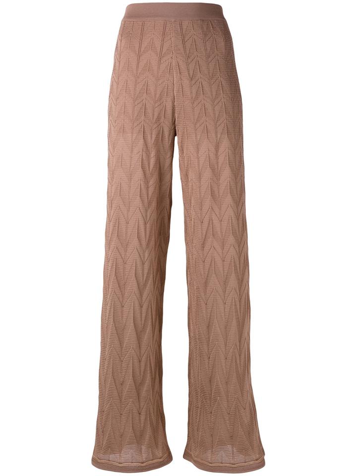 M Missoni Knitted Trousers, Women's, Size: 40, Nude/neutrals, Cotton/polyester/viscose