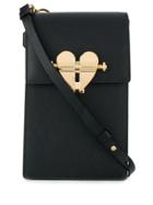 Prada Heart Detail Small Crossbody Bag - Black