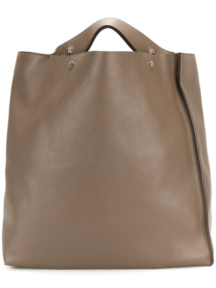 Marni Oversized Tote Bag - Brown