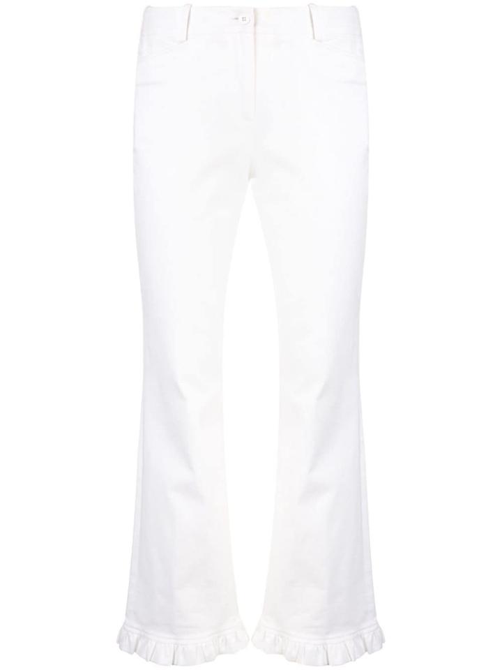 Michael Kors Collection Ruffle Hem Trousers - White