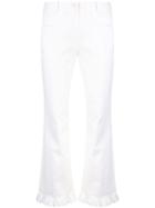 Michael Kors Collection Ruffle Hem Trousers - White