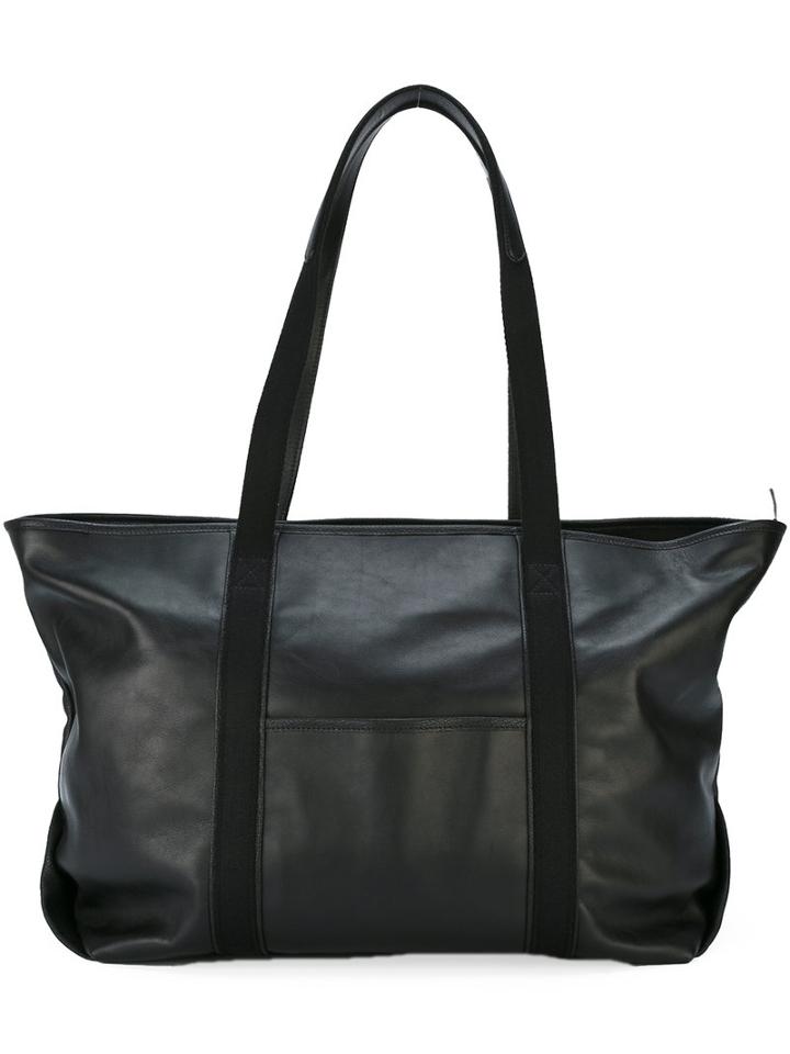 Corto Moltedo - East Hampton Tote Bag - Men - Cotton/calf Leather/goat Skin - One Size, Black, Cotton/calf Leather/goat Skin