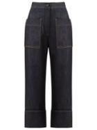 Fendi Tailored Cropped Jeans, Women's, Size: 44, Blue, Cotton