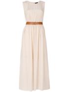 Theory Belted Maxi Dress - Nude & Neutrals